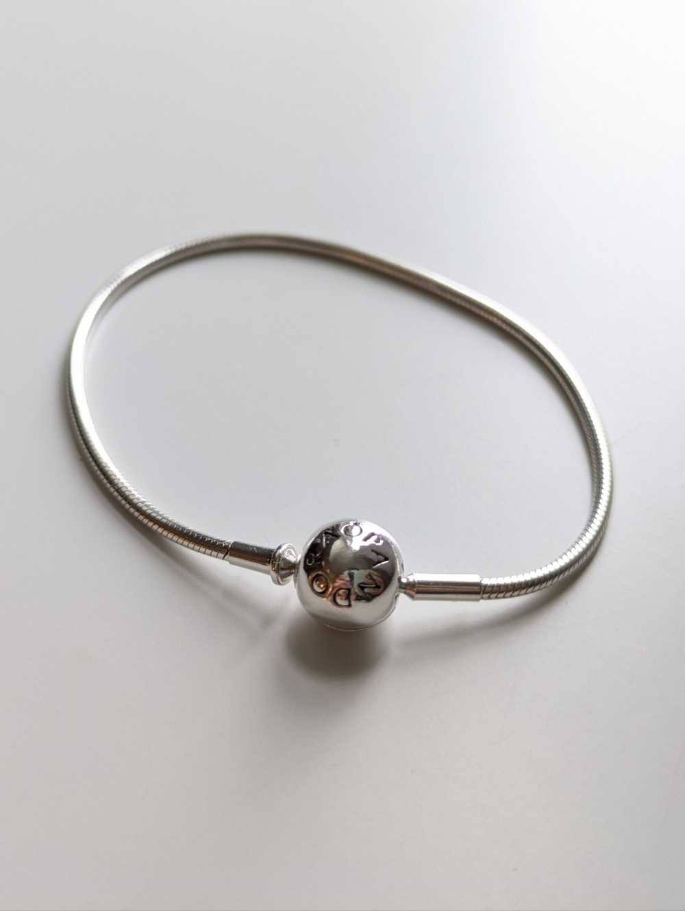 Pandora Sterling Silver Essence Bracelet with Round Clasp